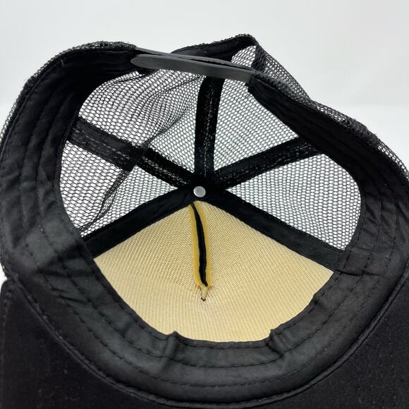 Black Trucker Hat with Rainbow Graphic Mesh Snap Back Baseball Cap Unisex - Picture 3 of 5